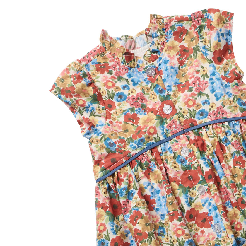 Girls Fatima Dress - Watercolor Meadow