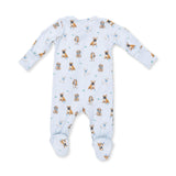 Bestie Dogs Blue - 2 Way Zipper Footie