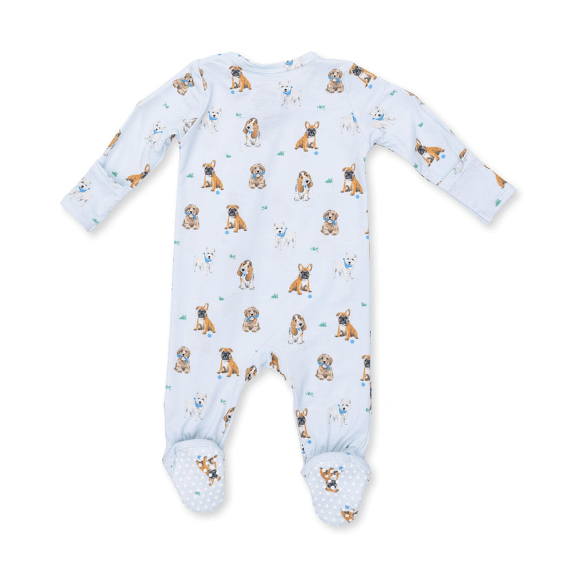 Bestie Dogs Blue - 2 Way Zipper Footie