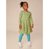 Long Sleeve Twirl Dress, Yellow