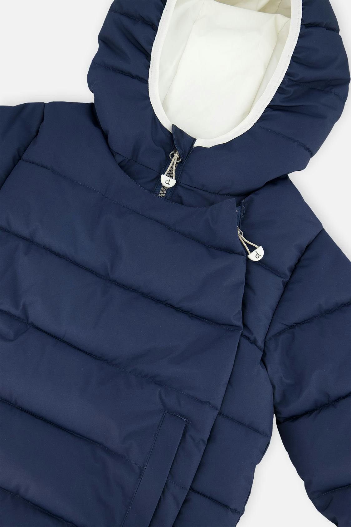 Winter Jacket Adapted For Car Seats Dark Blue