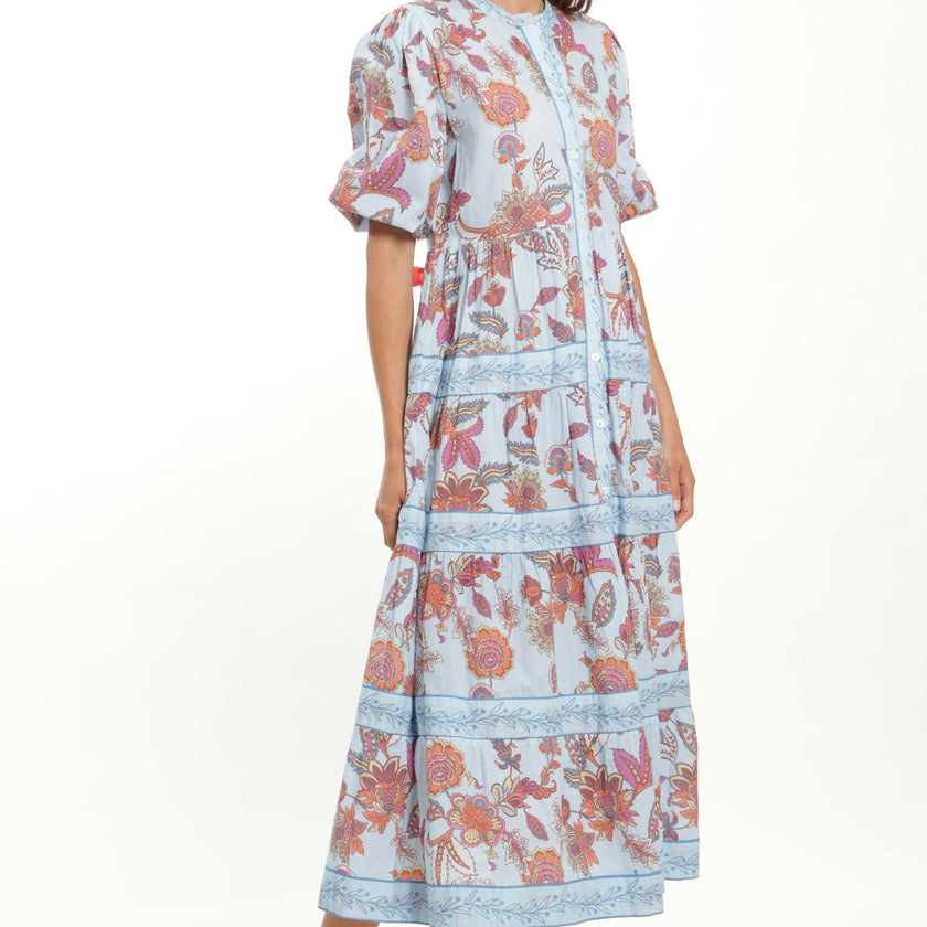 Milena Dress - Blue Botanical