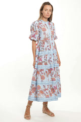 Milena Dress - Blue Botanical