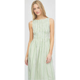 The Cosima Nap Dress - Green Jacquard Stripe