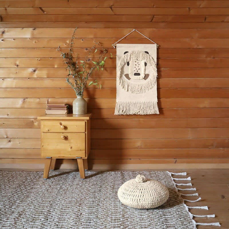 Hand-Woven Fringed Wall Hanging