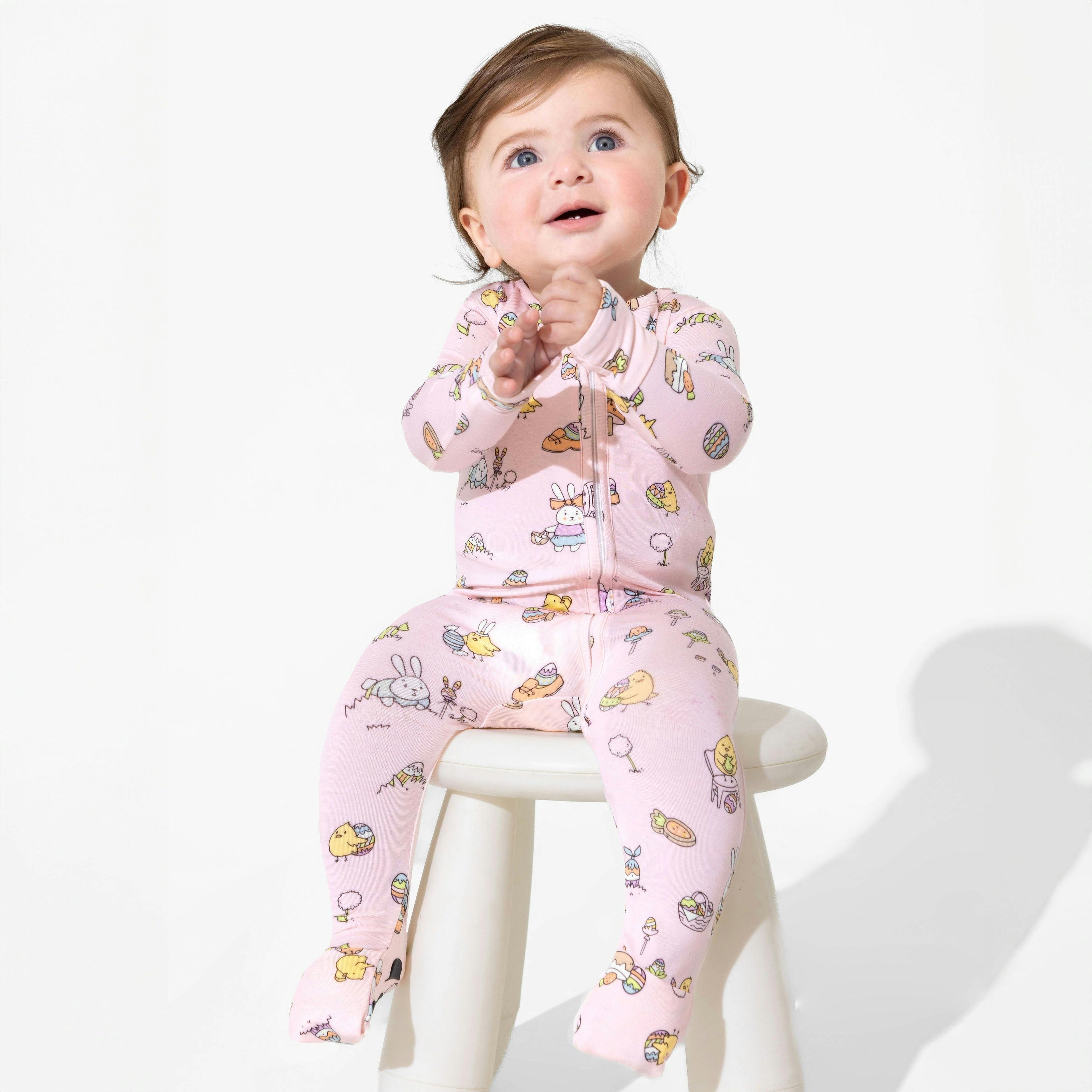 Easter Pink Bamboo Convertible Footie
