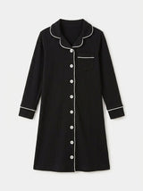 Year-Round Button down Ribbed Nightgown