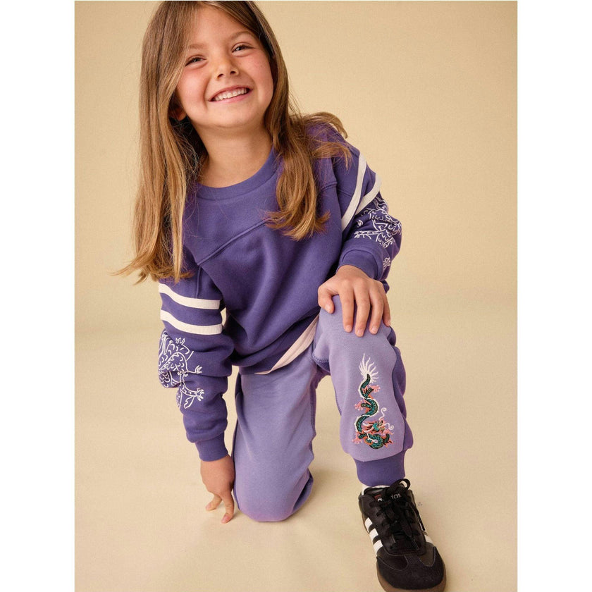 Colorblock Joggers, Purple