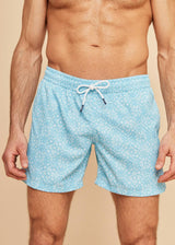 Sky Blue Bandana Men's Swim Shorts