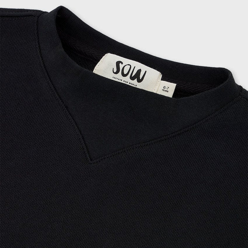 Cotton Mock Neck Cropped Sweatshirt