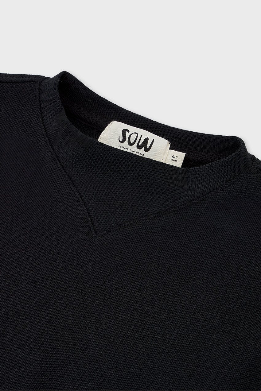 Cotton Mock Neck Cropped Sweatshirt