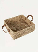The Multi-Purpose Hand-woven Gift Basket with Leather Handles