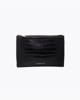 Insulated Small Snack Pouch, Black Croc