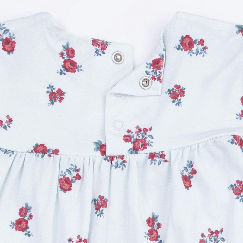 Alyssa Floral - Smocked Ruffle Long Sleeve Dress and Legging