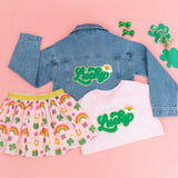 Green Glitter Bow Clip Set