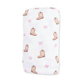 Mini Cowgirl Boots - Swaddle Blanket