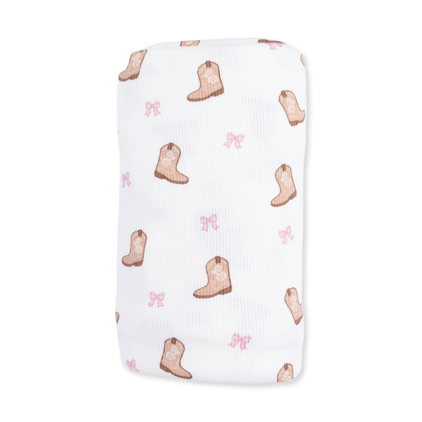 Mini Cowgirl Boots - Swaddle Blanket
