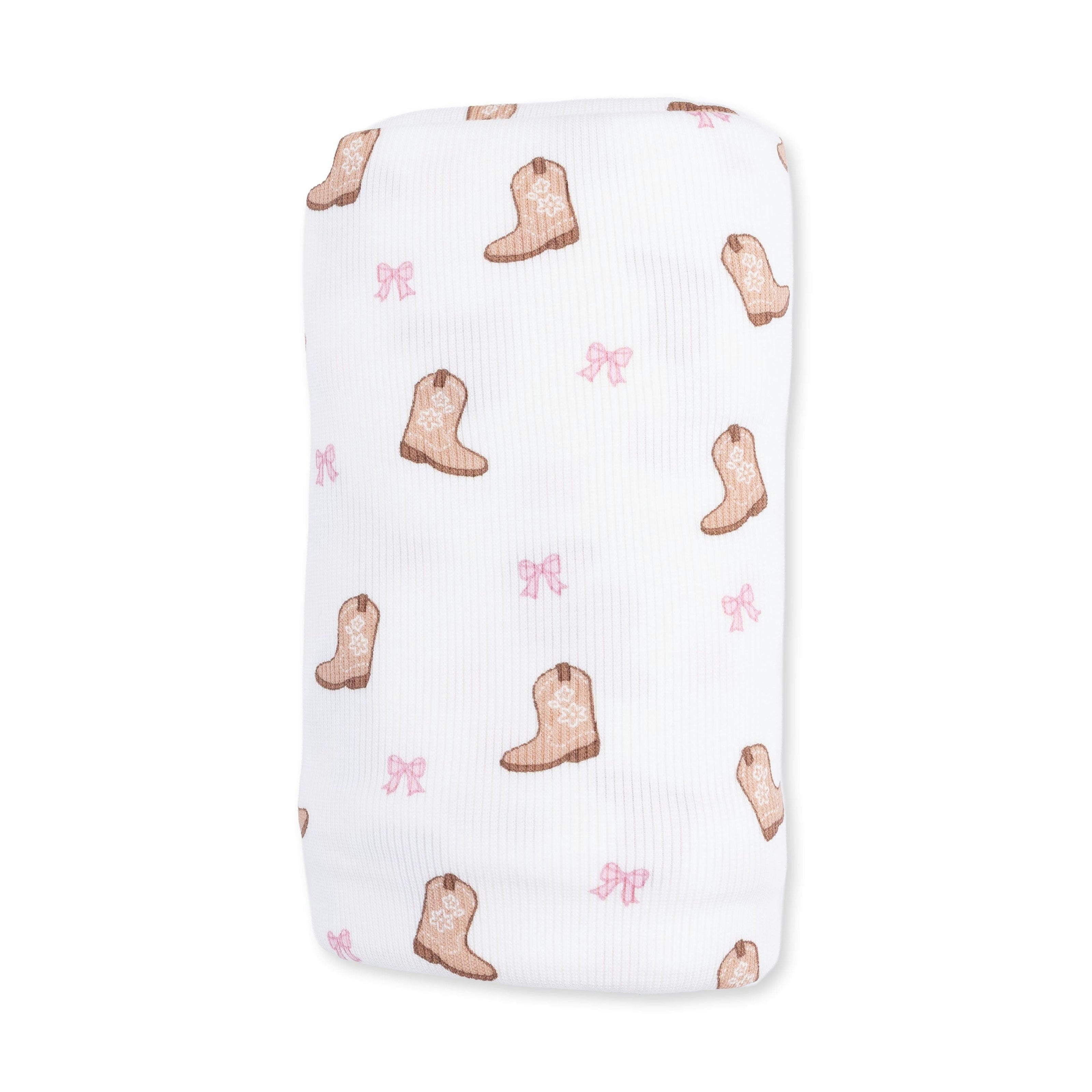 Mini Cowgirl Boots - Swaddle Blanket