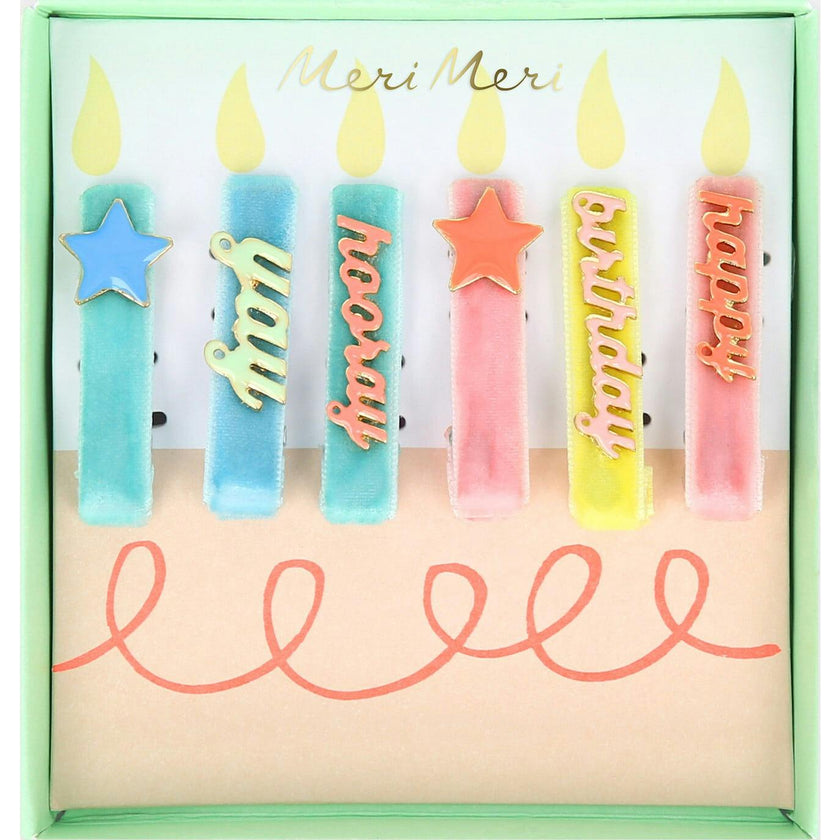 Happy Birthday Enamel Hair Clips