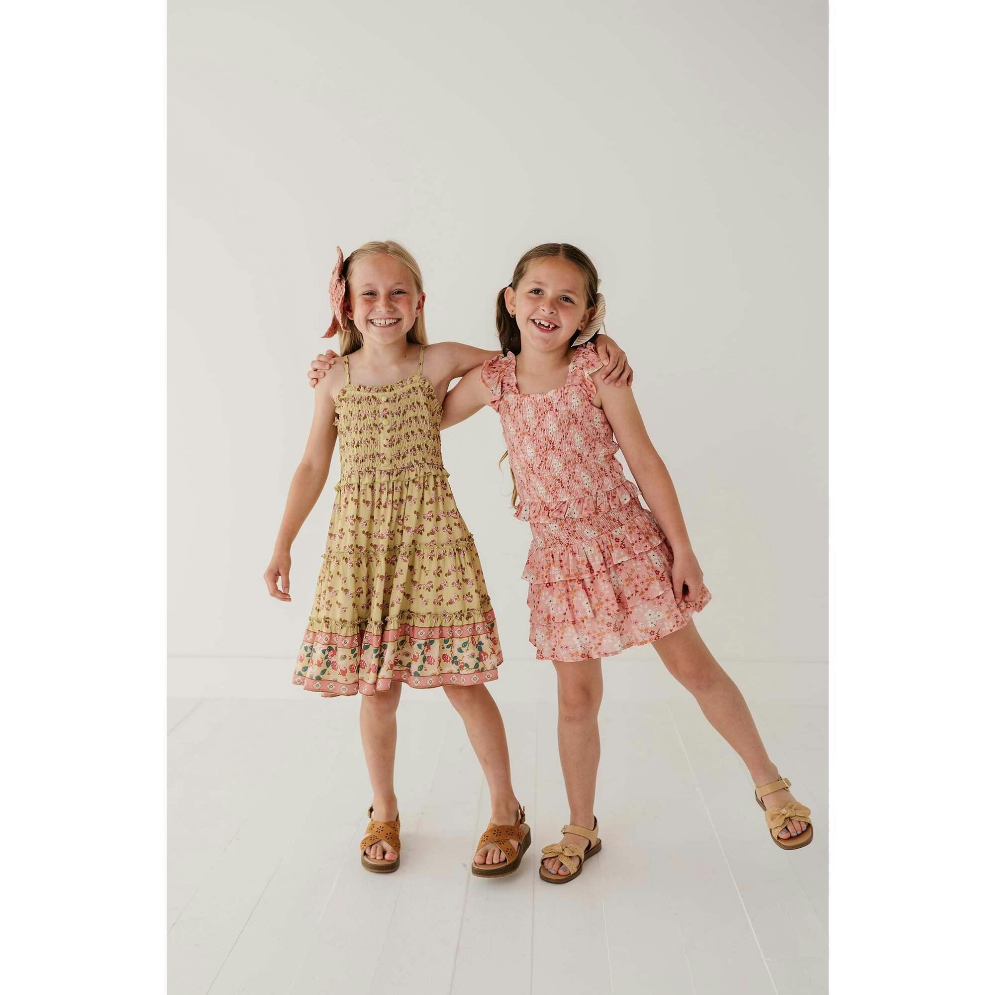 Smock Button Front Tiered Dress