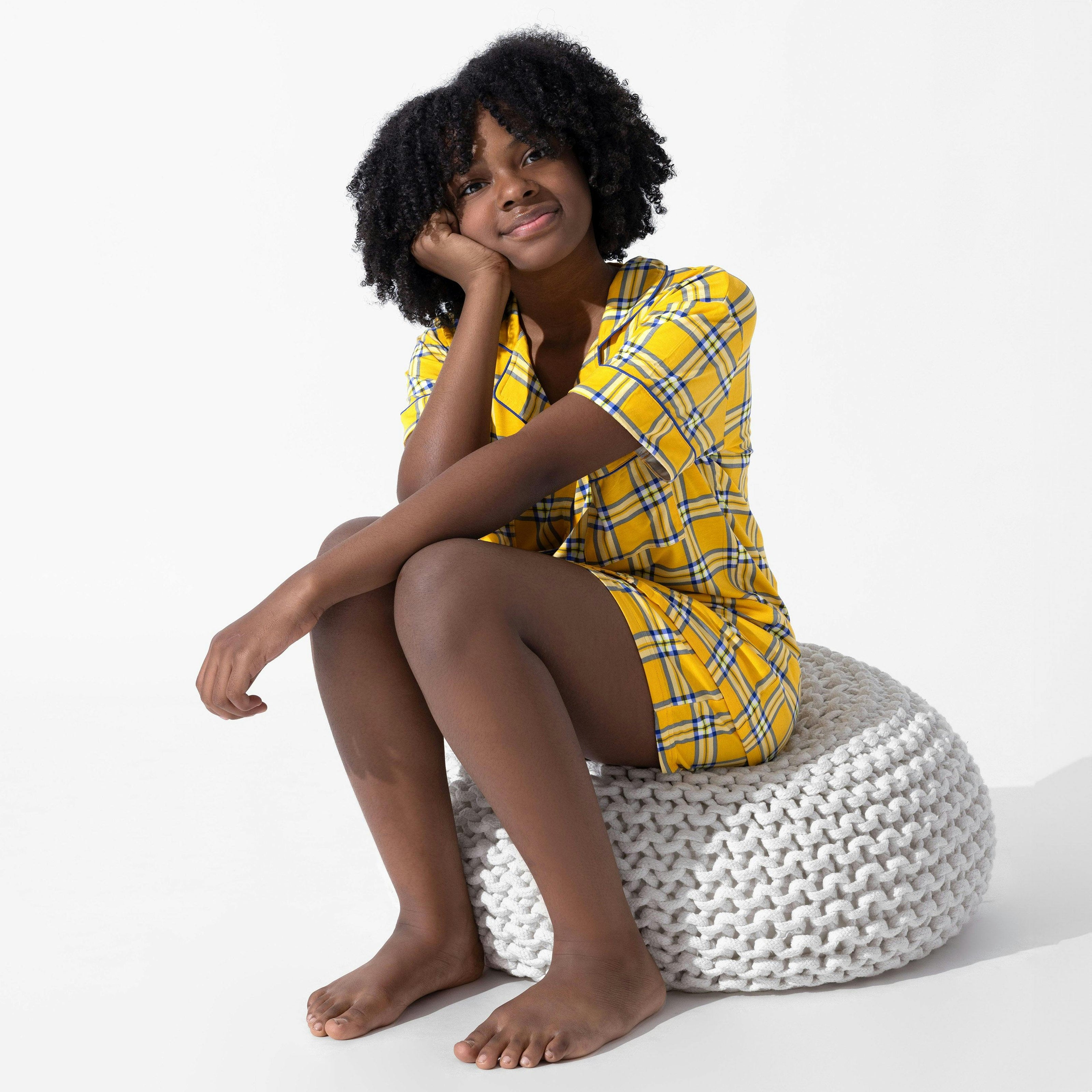 Clueless Total Betty Plaid Bamboo Women's Pajama Short Set