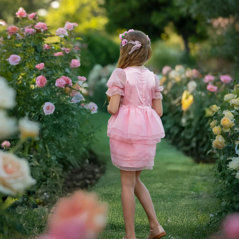 Blush Petal Princess Ruffle Dress