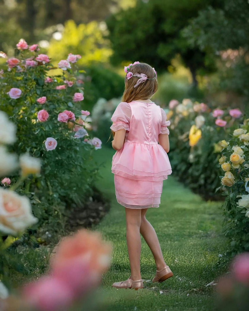 Blush Petal Princess Ruffle Pink Birthday Dress for Girls