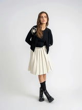 Contrast Embroidered Cardigan