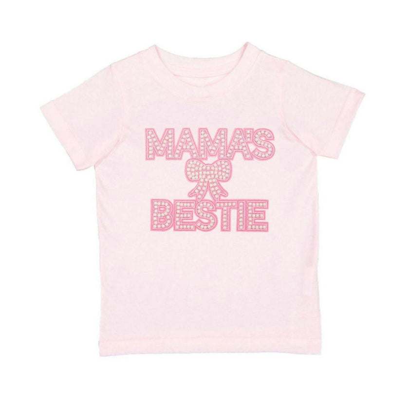 Mama's Bestie Pearl Patch Short Sleeve T-Shirt - Ballet