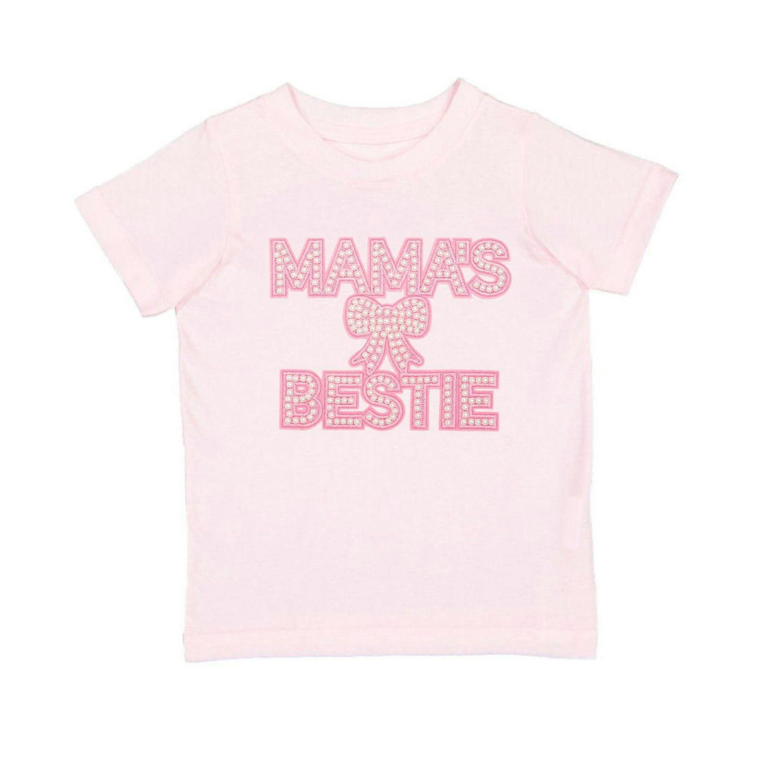 Mama's Bestie Pearl Patch Short Sleeve T-Shirt - Ballet