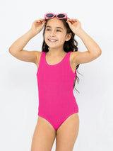 Girls Crinkle One Piece Swimsuit – Lipstick Pink