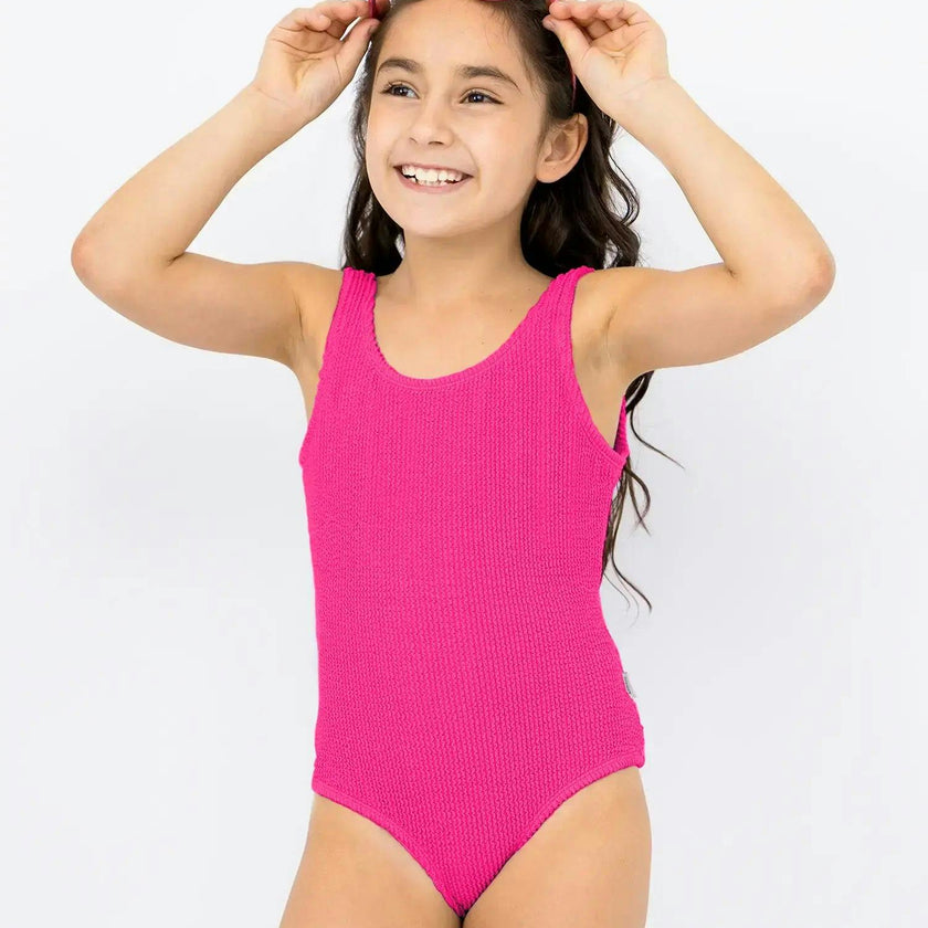 Ester Crinkle One Piece Swimsuit - Fuchsia
