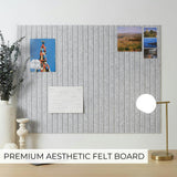 Large Felt Bulletin Board - Stylish 35" x 47" Cork Board Alternative for Office & Wall Decor - 12 Adhesive Tiles w/Golden Pins to Display Your Photos