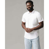 Organic Short Sleeve Seersucker Shirt, White