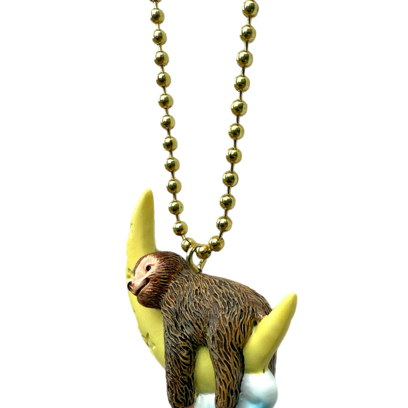 GLOW-IN-THE-DARK SLEEPY SLOTH NECKLACE