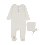 V-Knit Henley Footie & Hat Set