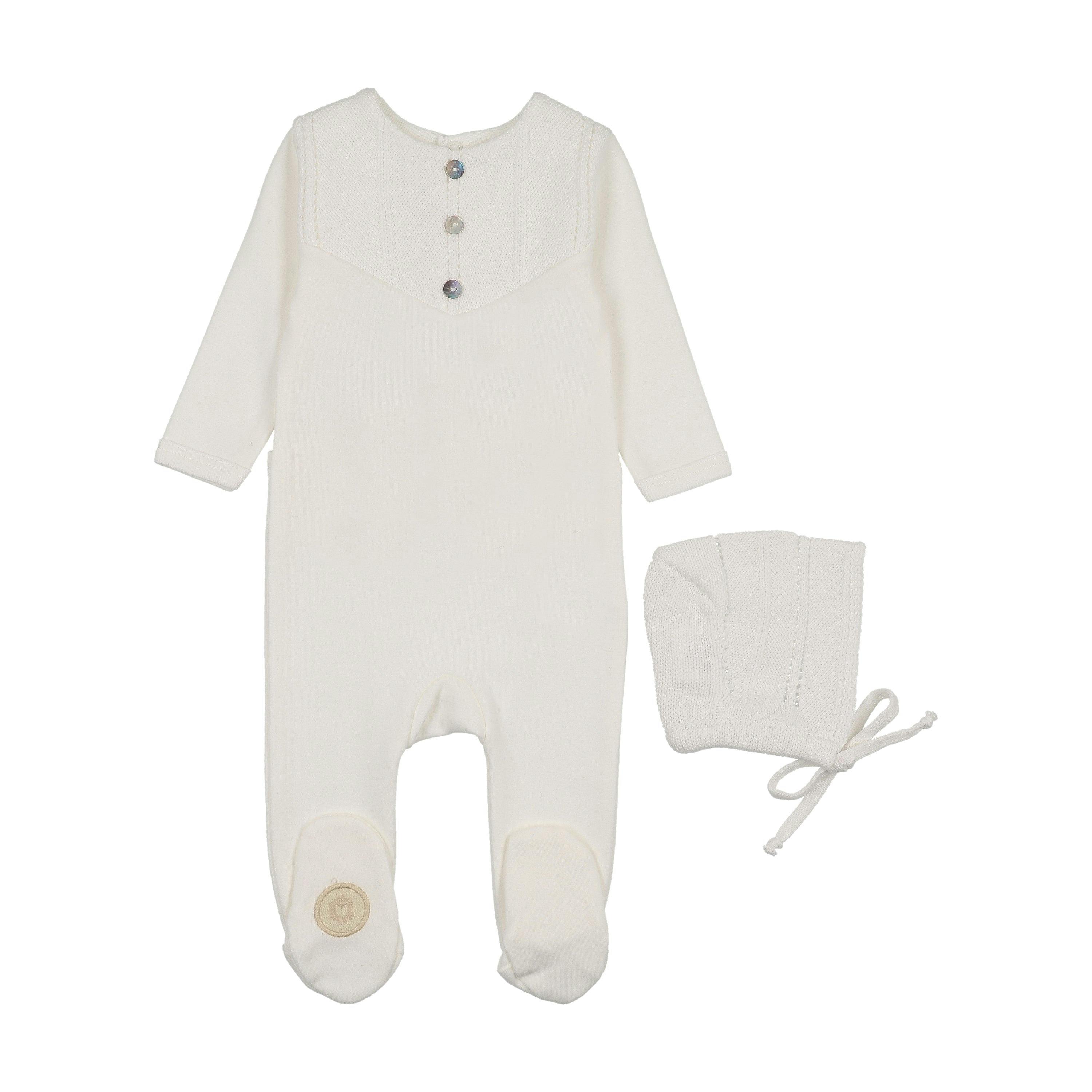 V-Knit Henley Footie & Hat Set
