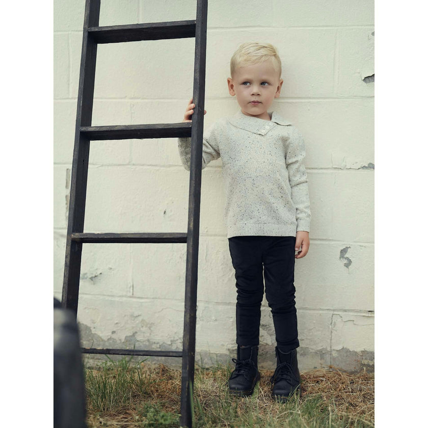Flecked Diamonds High Neck Buttoned Sweater