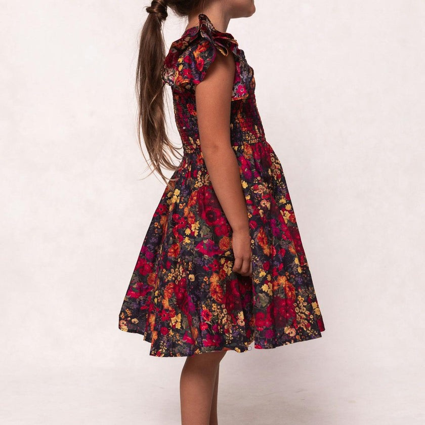 Mini Hattie Dress in Night Garden