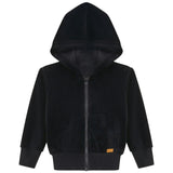 Cotton Velour Cardigan Black