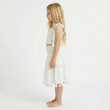 Noelle Girls Top and Skirt Set White Eyelet, white