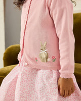 Duck and Bunny Cardigan in Pink