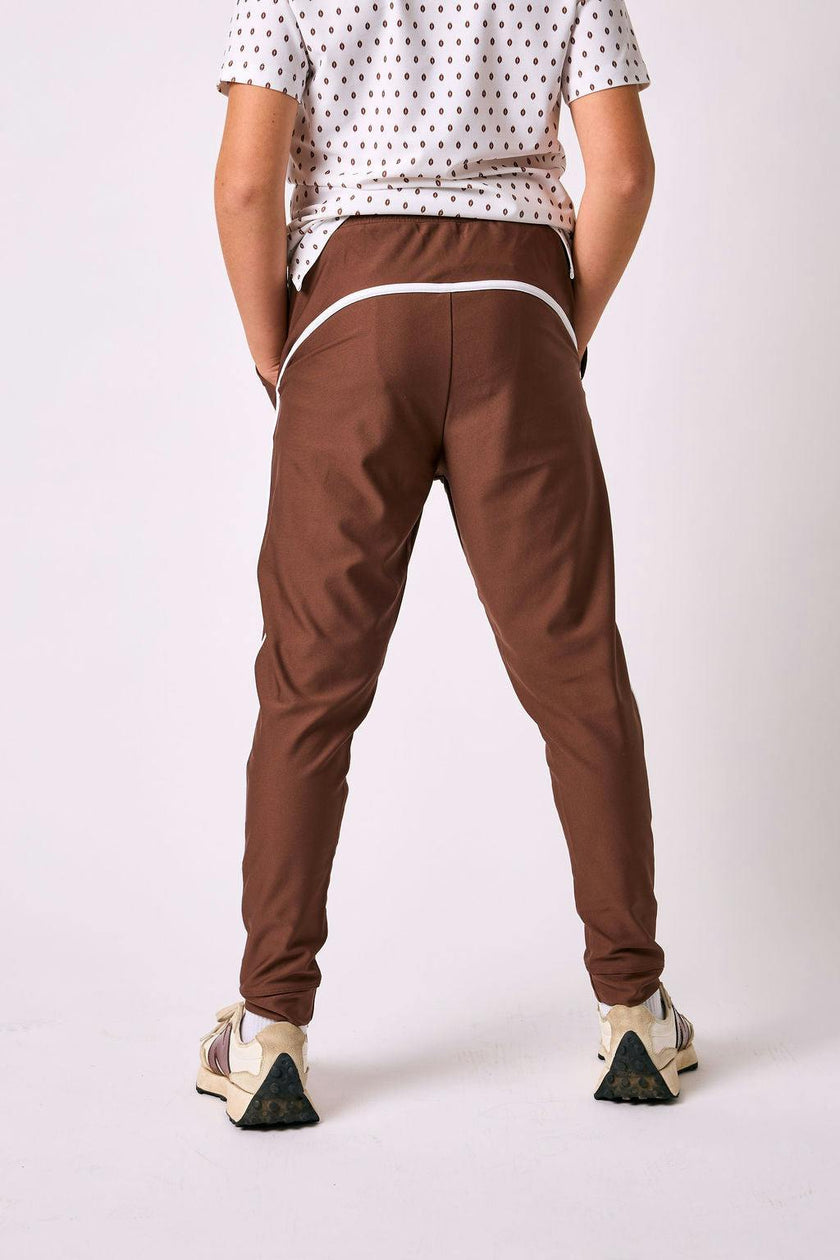 brown retro warm-up jogger