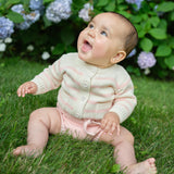 unisex cream and pink stripe cardigan