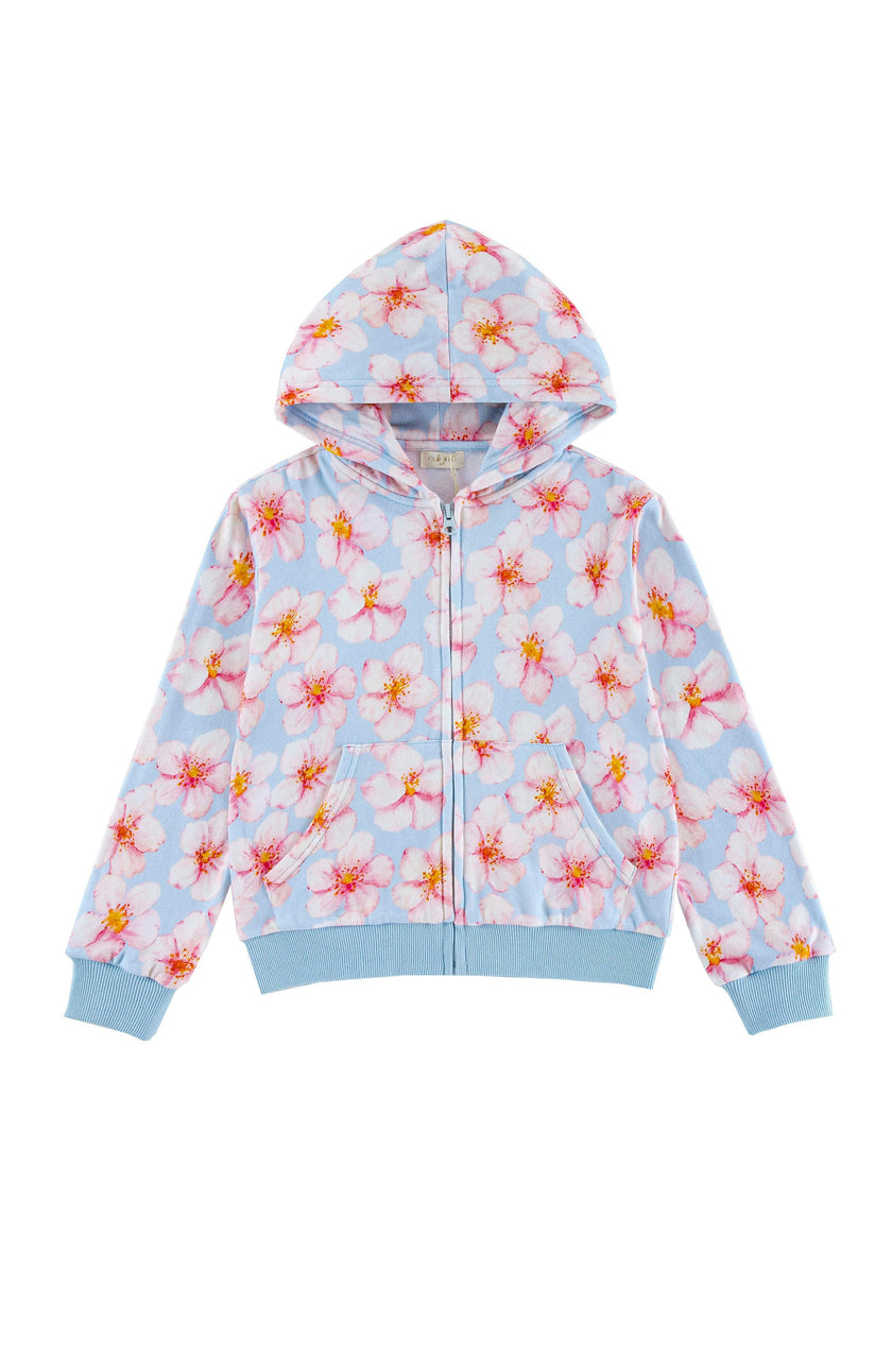 Soft Fleece Zip-up Hoodie, Hibiscus