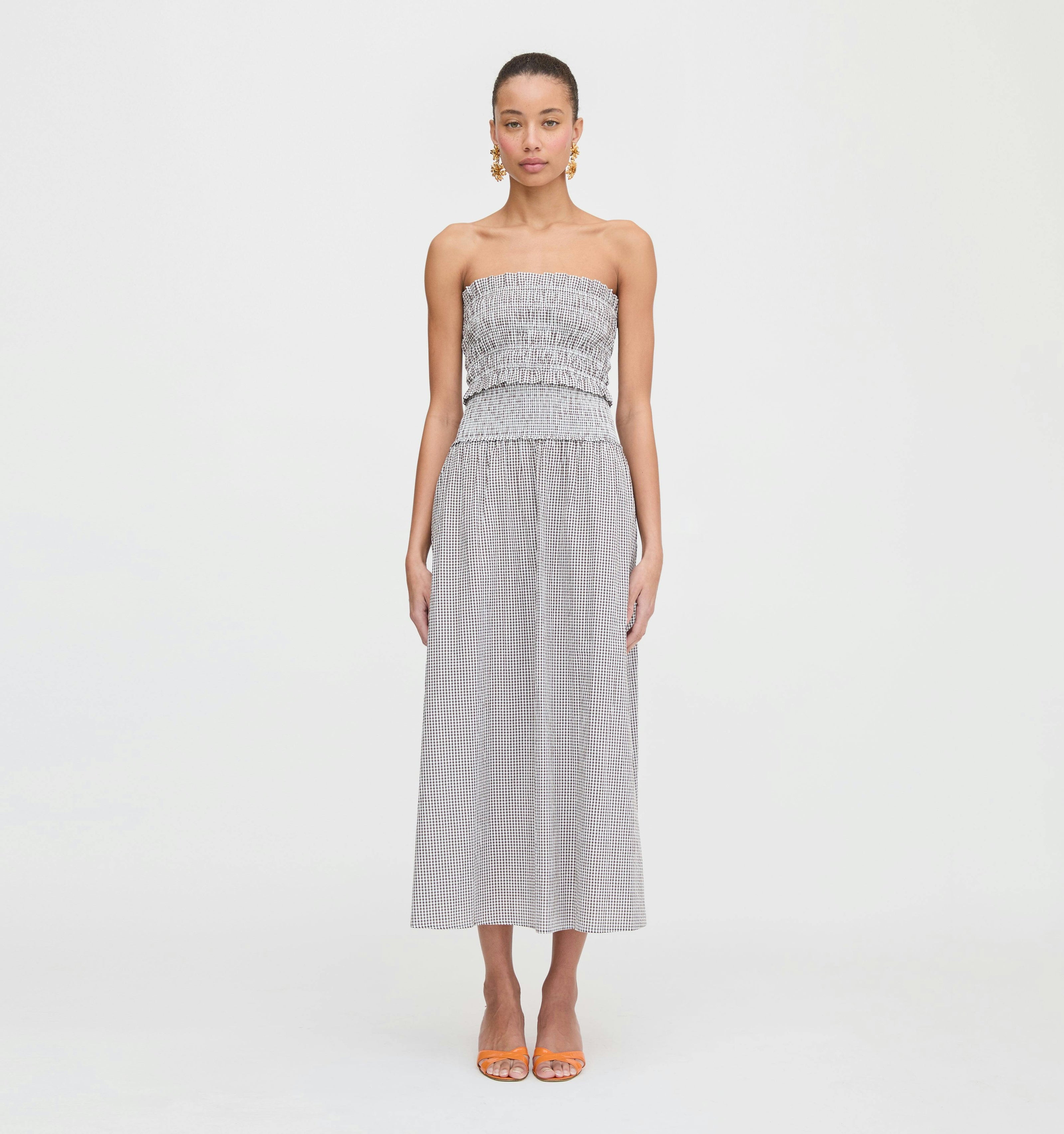 The June Nap Top - Chocolate Gingham