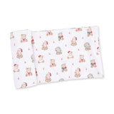 Christmas Teddy Bears Pink - Swaddle Blanket