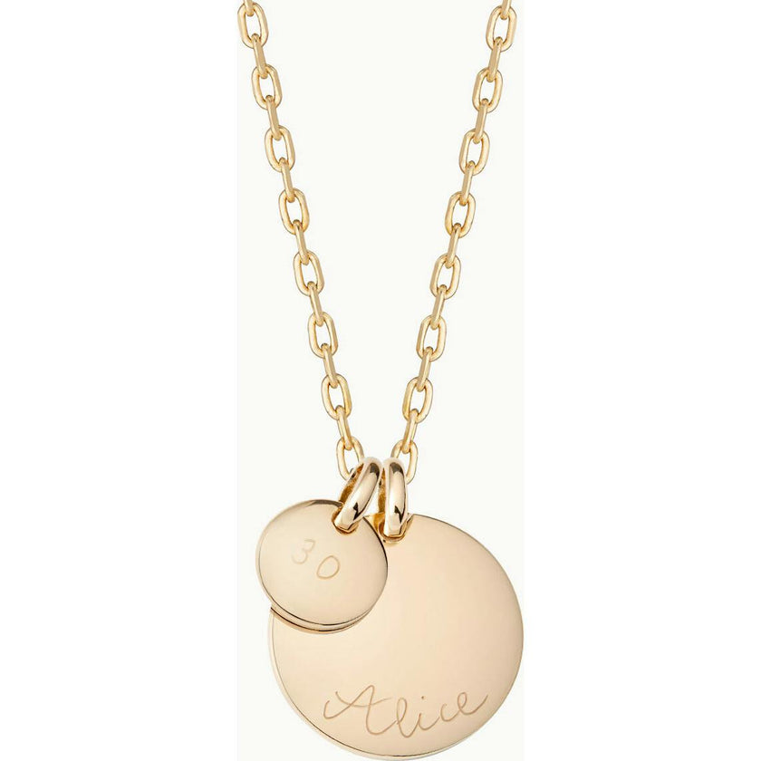 Personalized Birthday Necklace, 14k Gold Plated