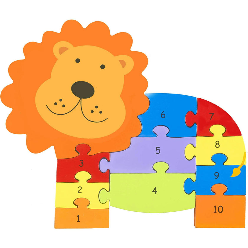 Orange Tree Toys: Number Puzzle - 11 Piece Wooden Puzzle