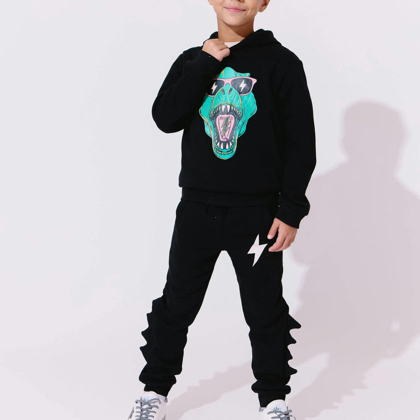 Dino Flash Jogger Set, Black